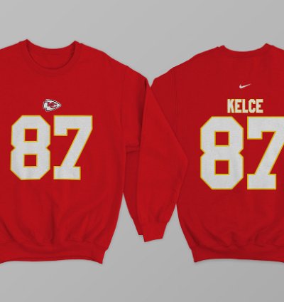 Kansas City Kelce 87 Nike Graphic Print Red Sweatshirt