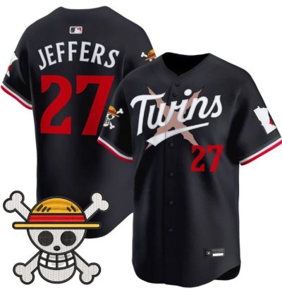 Ryan Jeffers Jersey 27 Minnesota Twins One Piece Premier Stitched Navy