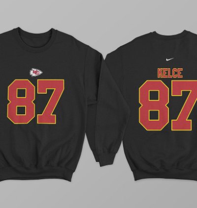 Kansas City Kelce 87 Nike Graphic Print Black Sweatshirt
