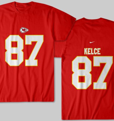 Kansas City Kelce 87 Nike Graphic Print Red T Shirt