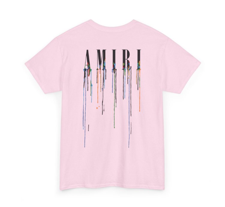Amiri Paint Drip Light Pink T-shirt - Size Usa