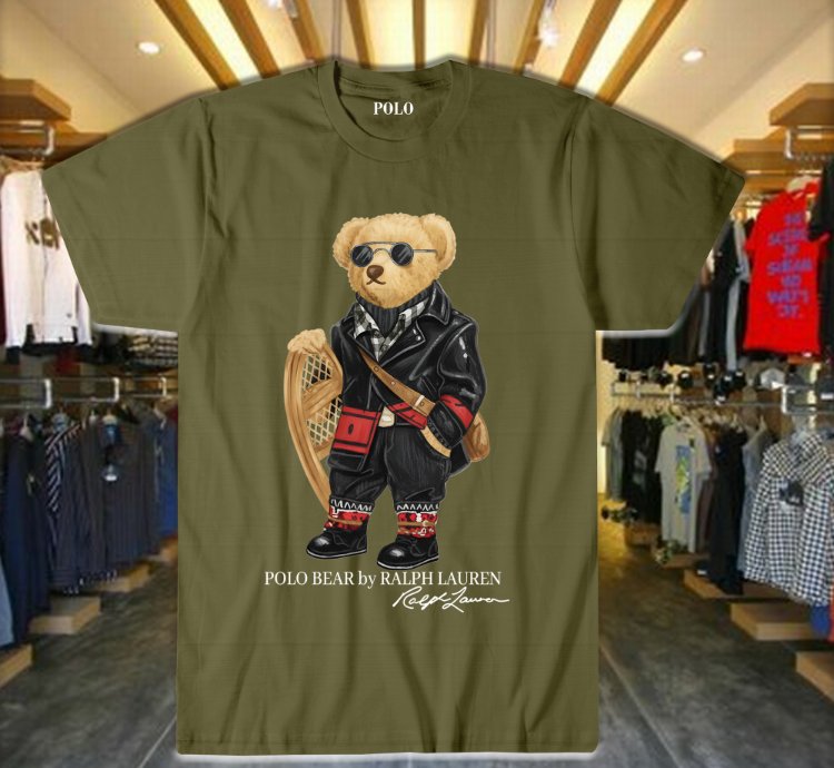Polo Bear Streetstyle Hoodie Swag Bear Design Luxe Street Vibes Military Green
