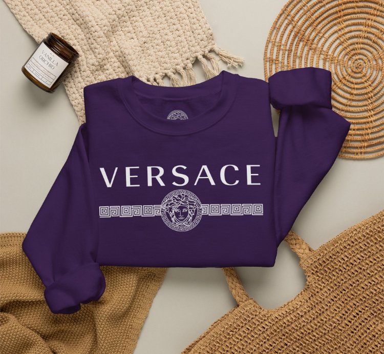 Versace Lineas Purple Sweatshirt - Size Usa