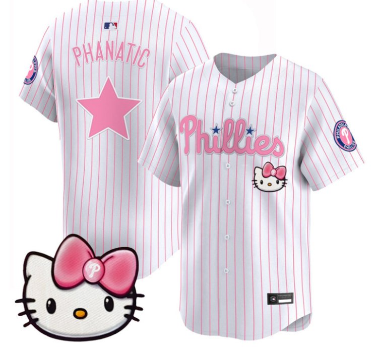 Phanatic Jersey Philadelphia Phillies Hello Kitty Stitched Pinstripe