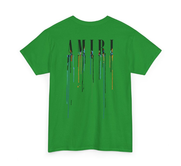 Amiri Paint Drip Green T-shirt - Size Usa