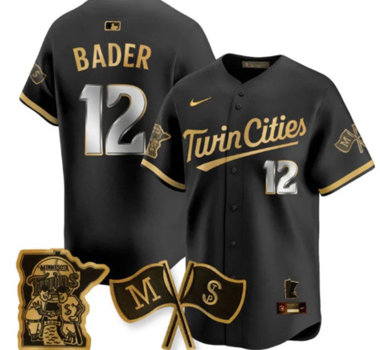 Harrison Bader 12 Minnesota Twins Baseball Jersey Vapor Patch Limited All Stitched