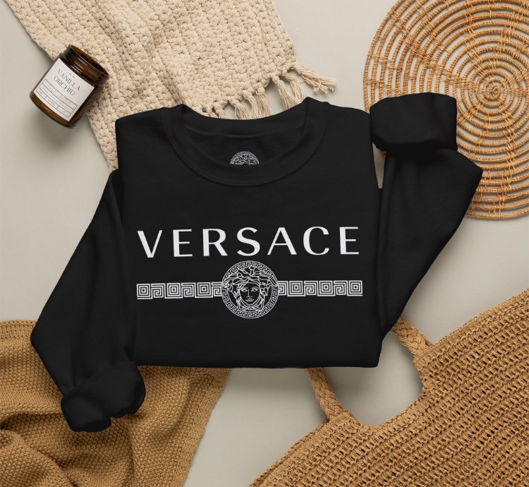 Versace Lineas Black Sweatshirt - Size Usa
