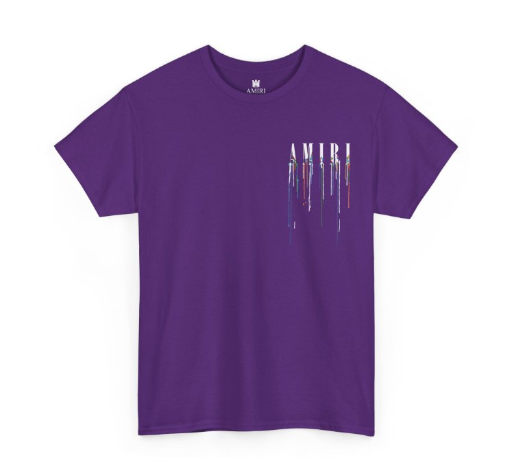 Amiri Paint Drip Purple T-shirt - Size Usa