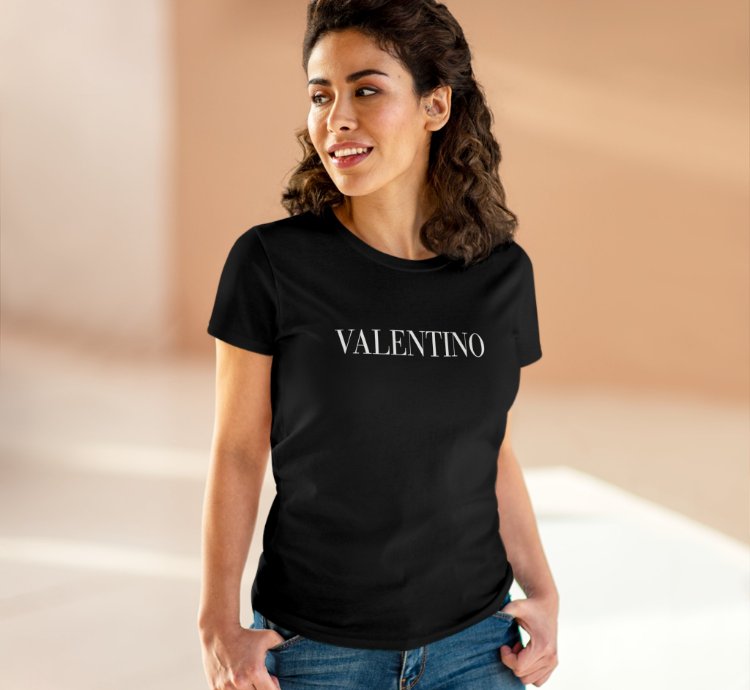 Valentino Classic Print Black Woman Tee