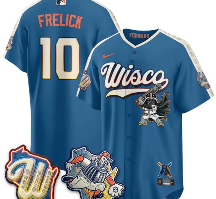Sal Frelick 10 City Connect Baseball Jersey Milwaukee Brewers X Sw All Stitched