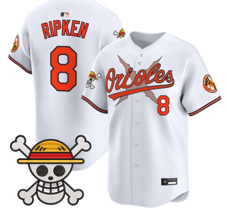 Cal Ripken Jersey 8 Baltimore Orioles One Piece Premier Stitched White