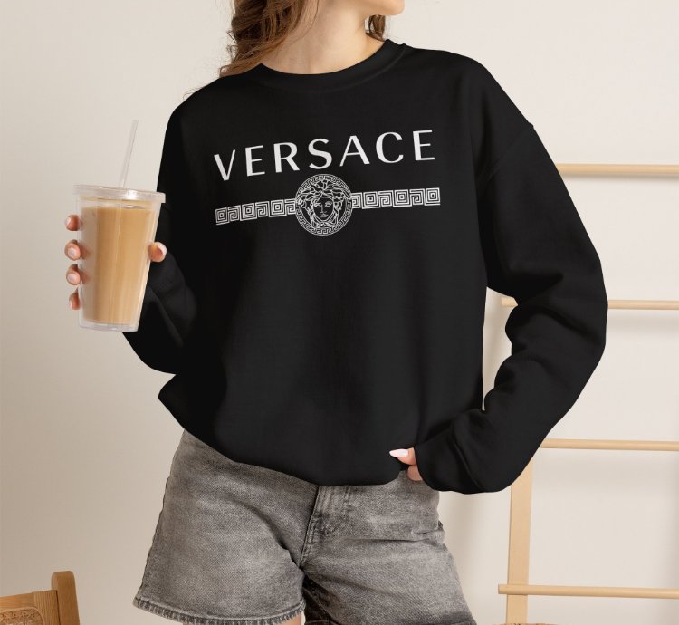 Versace Lineas Black Sweatshirt - Size Usa