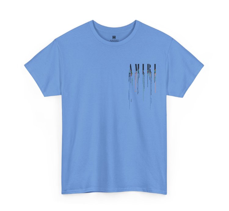 Amiri Paint Drip Carolina Blue T-shirt - Size Usa