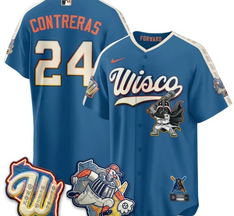 William Contreras 24 City Connect Baseball Jersey Milwaukee Brewers X Sw All Stitched