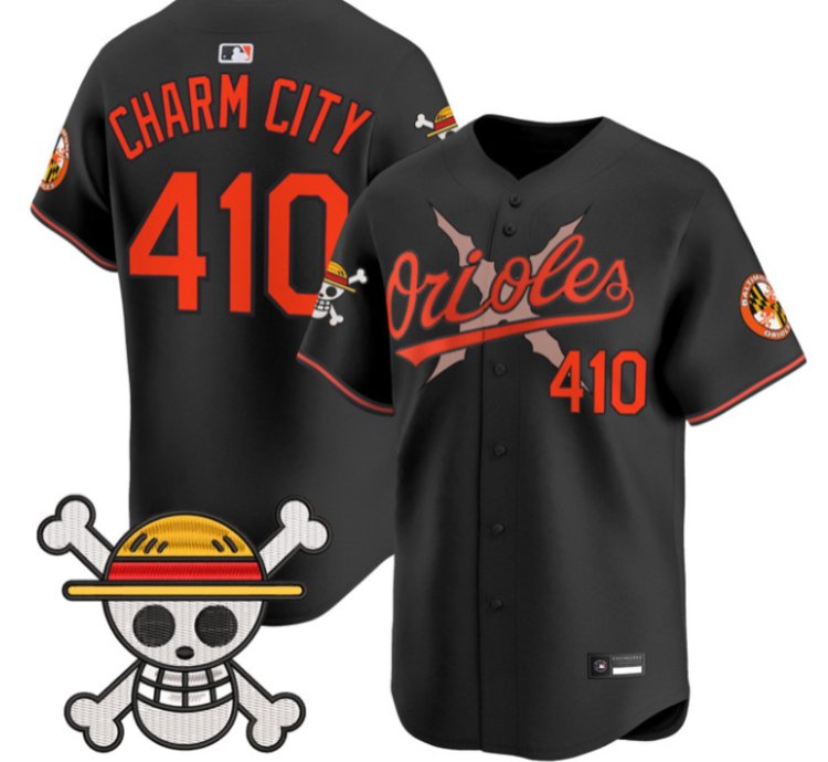 Charm City Jersey 410 Baltimore Orioles One Piece Premier Stitched Black