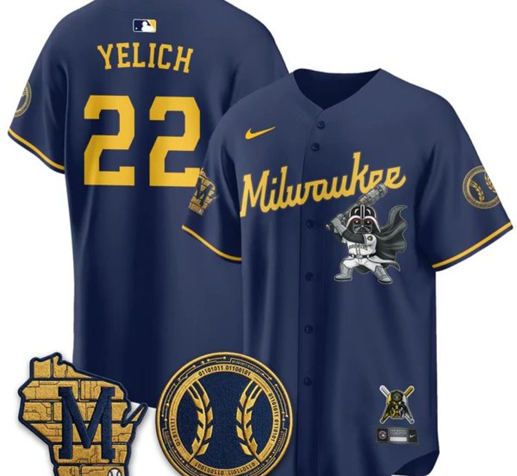 Christian Yelich 22 City Connect Baseball Jersey Milwaukee Brewers X Sw All Stitched