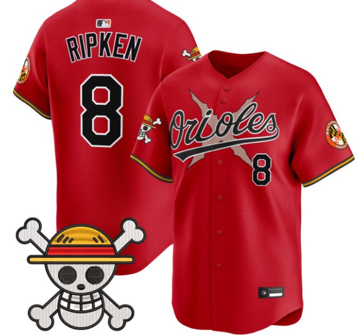 Cal Ripken Jersey 8 Baltimore Orioles One Piece Premier Stitched Red