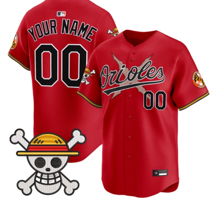 Custom Baltimore Orioles Jersey Name Number One Piece Premier Stitched Red