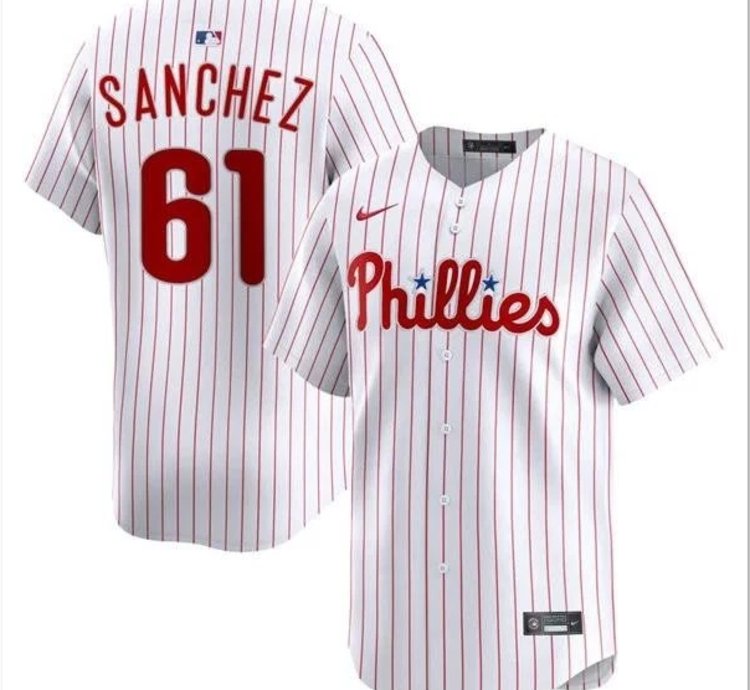 Cristopher Sánchez Jersey 61 Phillies Vapor Premier Limited Stitched White