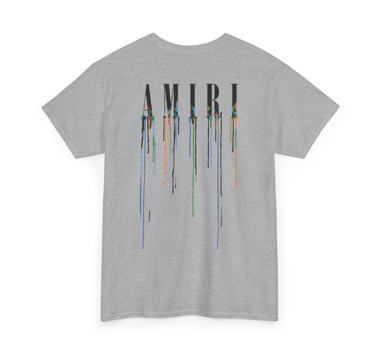 Amiri Paint Drip Grey T-shirt - Size Usa