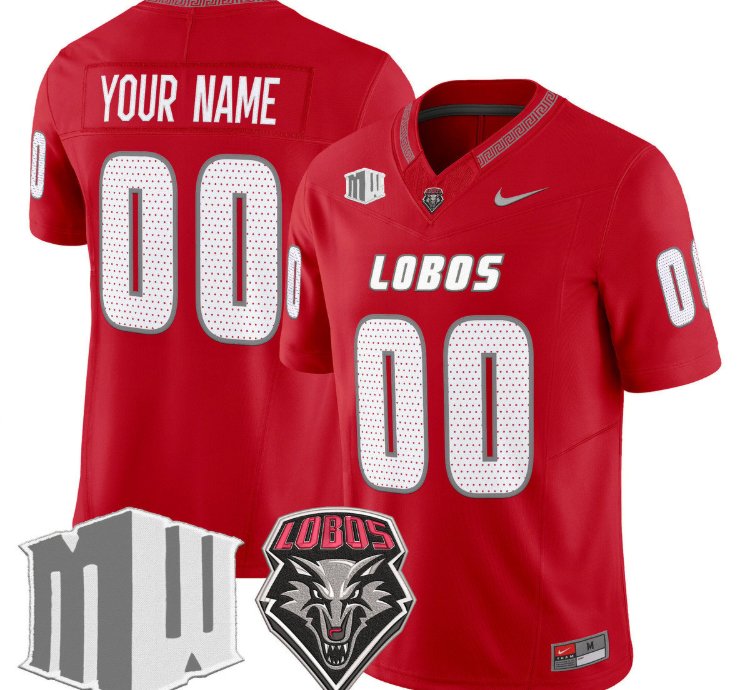 Custom New Mexico Lobos Jersey Name Number 2025 Vapor Limited Stitched Red
