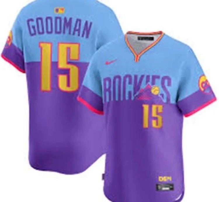 Hunter Goodman Jersey 15 Rockies Vapor Premier Limited All Stitched City Connect