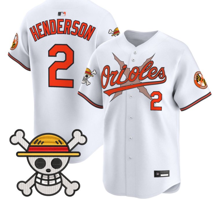 Gunnar Henderson Jersey 2 Baltimore Orioles One Piece Premier Stitched White
