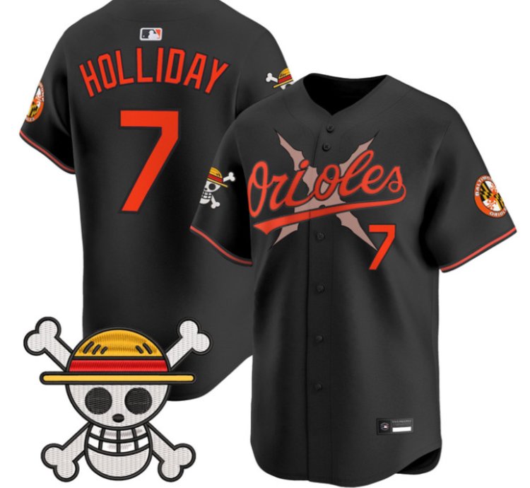 Jackson Holliday Jersey 7 Baltimore Orioles One Piece Premier Stitched Black
