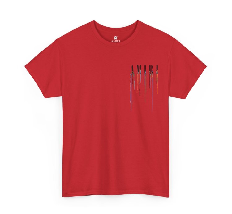 Amiri Paint Drip Red T-shirt - Size Usa