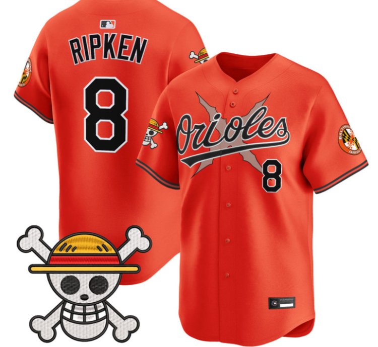 Cal Ripken Jersey 8 Baltimore Orioles One Piece Premier Stitched Orange