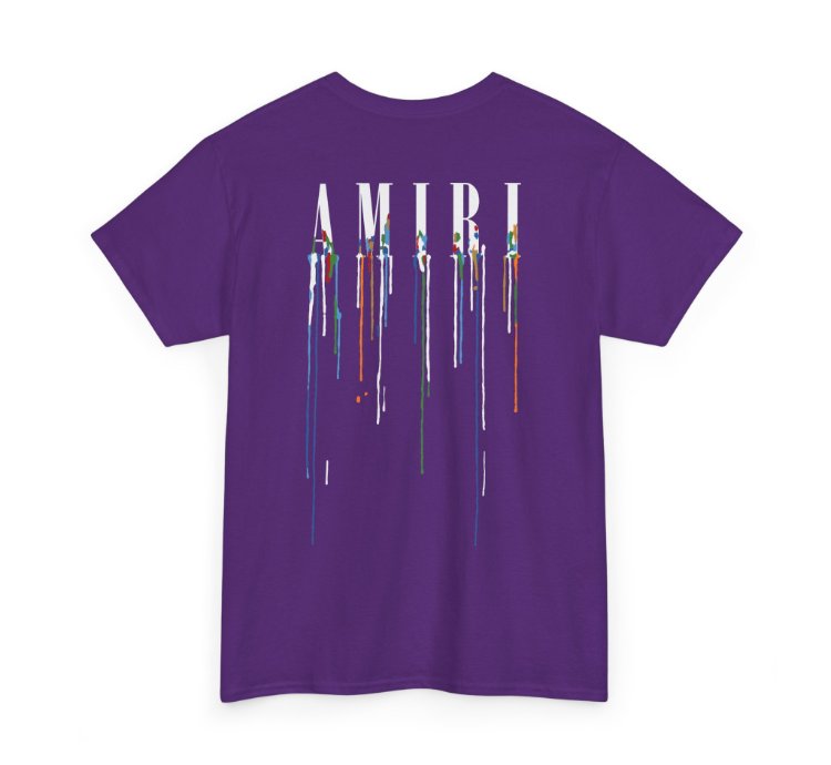 Amiri Paint Drip Purple T-shirt - Size Usa