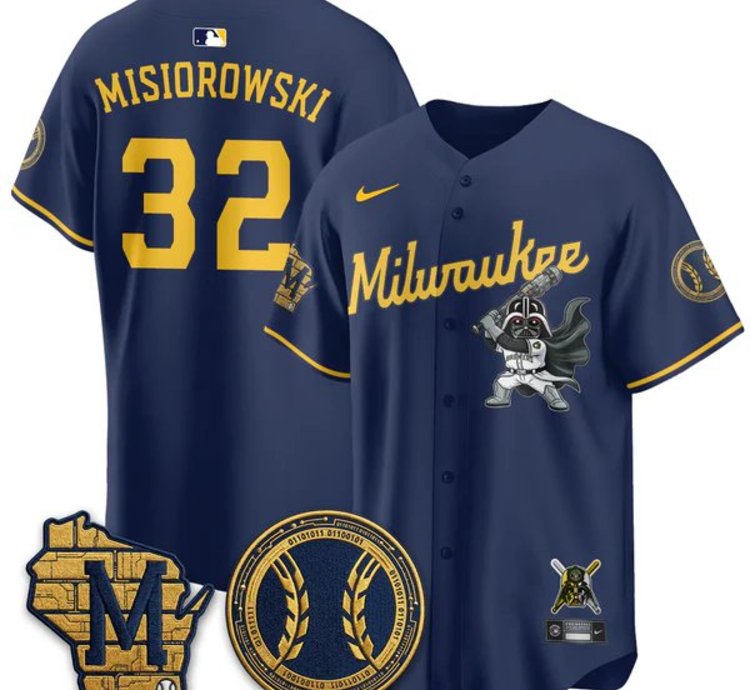 Jacob Misiorowski 32 City Connect Baseball Jersey Milwaukee Brewers X Sw All Stitched