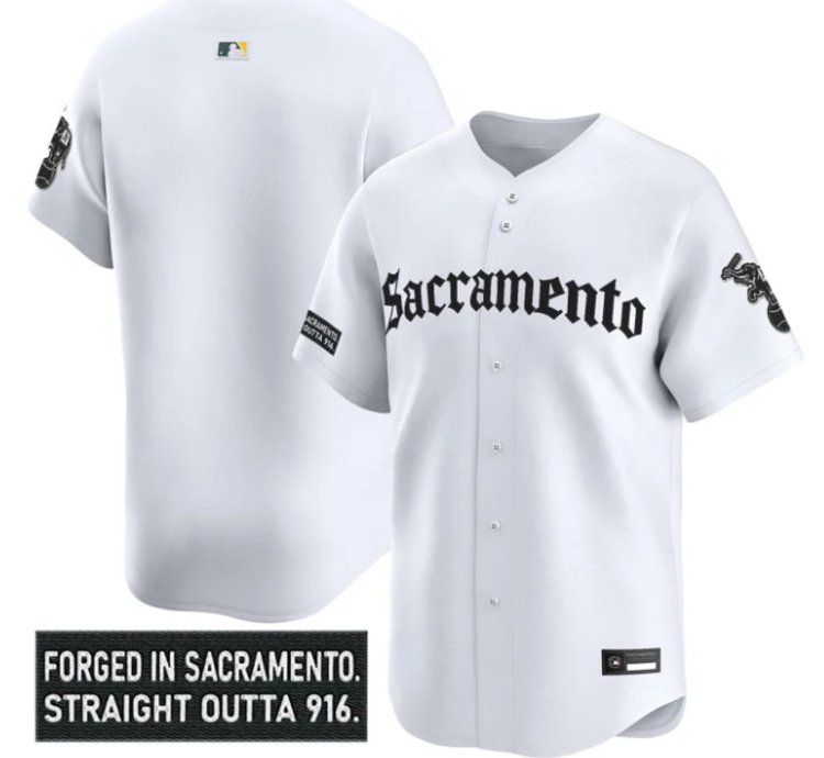 Team Jersey Blank Athletics Sacramento Gothic Edition Stitched White