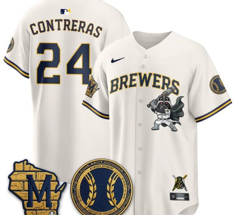William Contreras 24 City Connect Baseball Jersey Milwaukee Brewers X Sw All Stitched