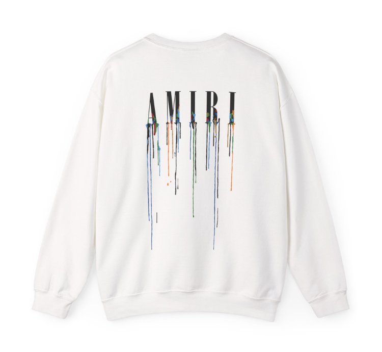 Amiri Paint Drip White Sweatshirt - Size Usa