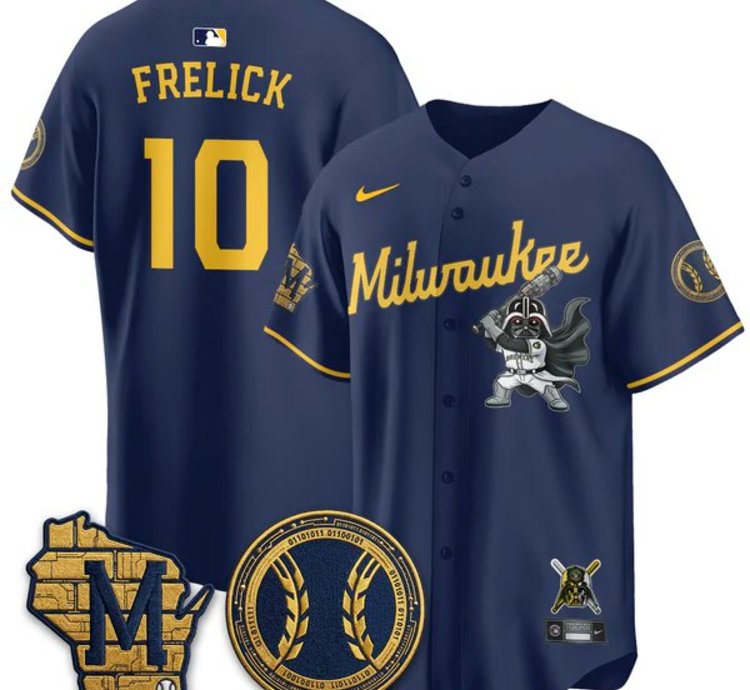 Sal Frelick 10 City Connect Baseball Jersey Milwaukee Brewers X Sw All Stitched