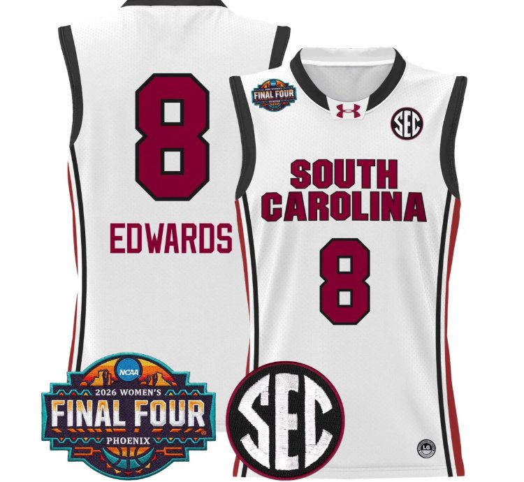 Joyce Edwards Jersey 8 South Carolina 2026 Final Four Stitched White