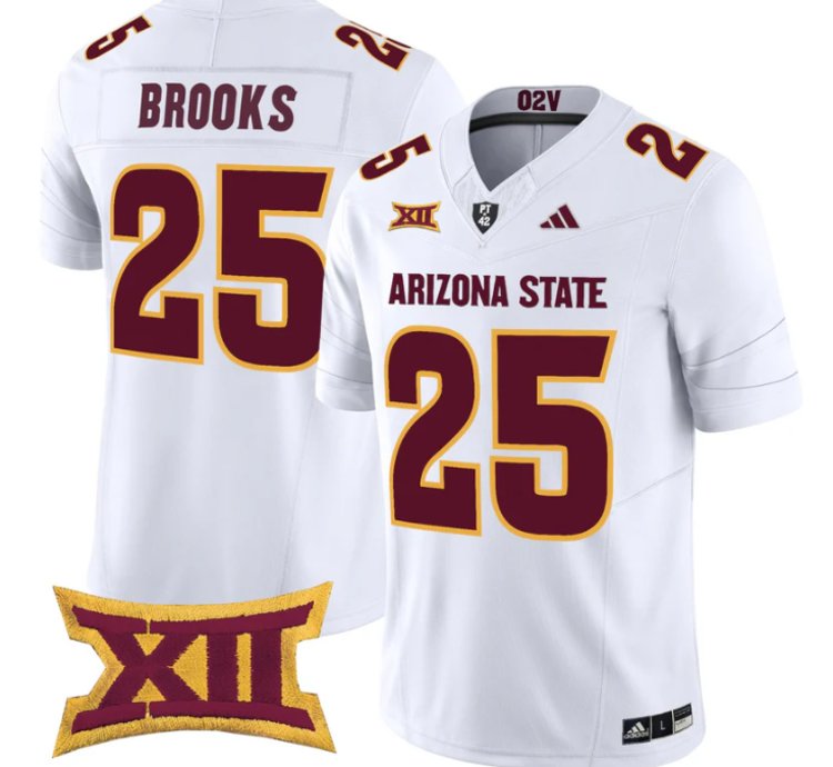 Decarlos Brooks Jersey 25 Arizona State Sun Devils 2025 Stitched White