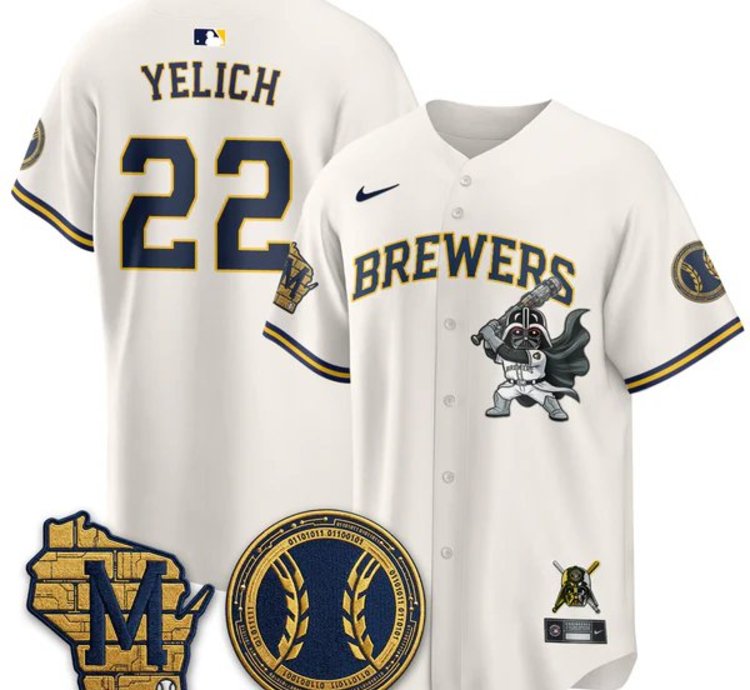 Christian Yelich 22 City Connect Baseball Jersey Milwaukee Brewers X Sw All Stitched