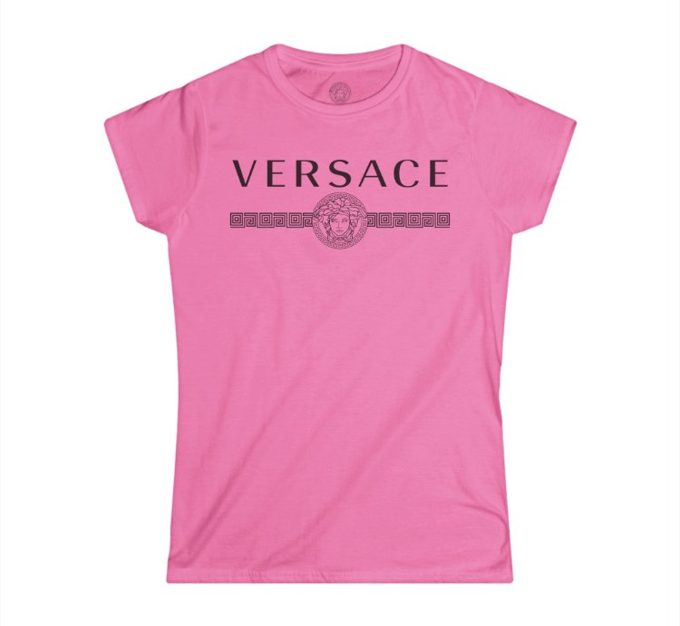 Versace Lineas Womens Pink T-shirt - Size Usa