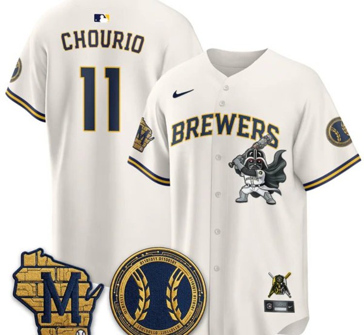 Jackson Chourio 11 City Connect Baseball Jersey Milwaukee Brewers X Sw All Stitched