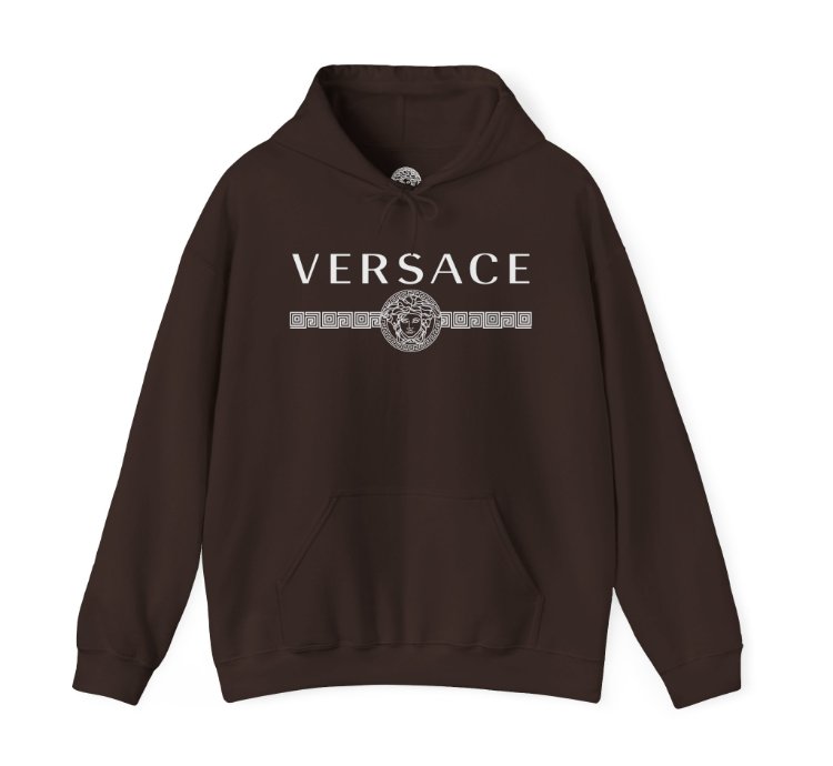 Versace Lineas Brown Hoodie - Size Usa