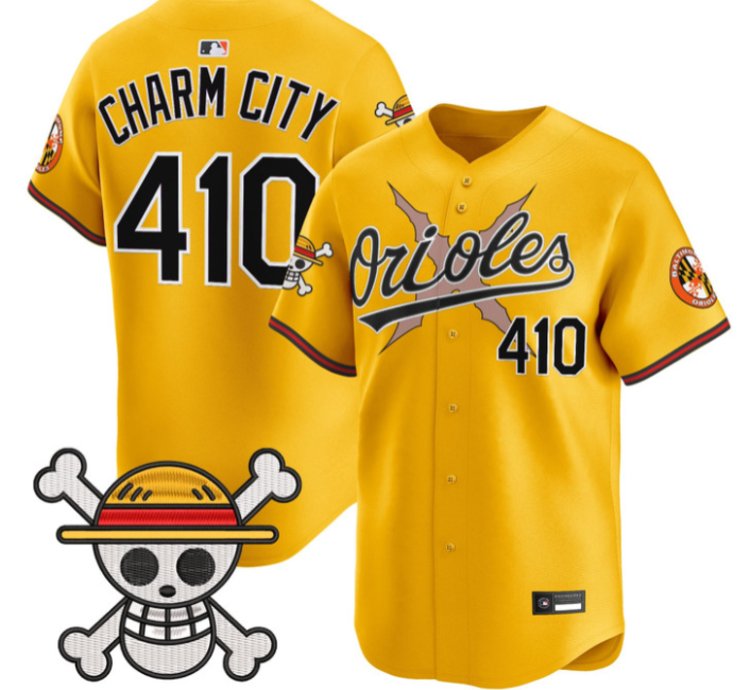Charm City Jersey 410 Baltimore Orioles One Piece Premier Stitched Gold