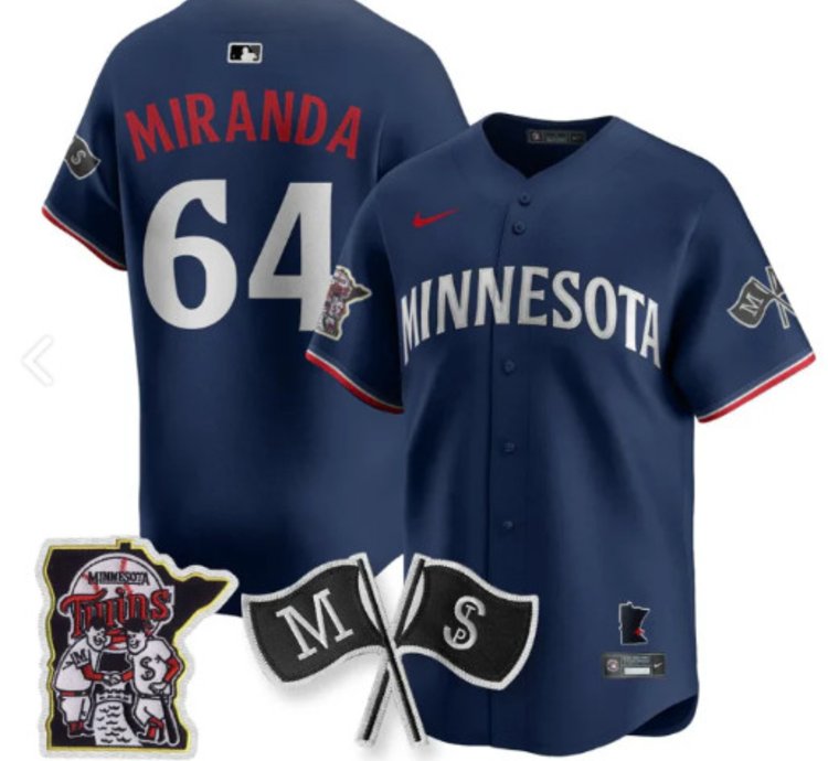 Jose Miranda 64 Minnesota Twins Baseball Jersey Vapor Patch Limited All Stitched