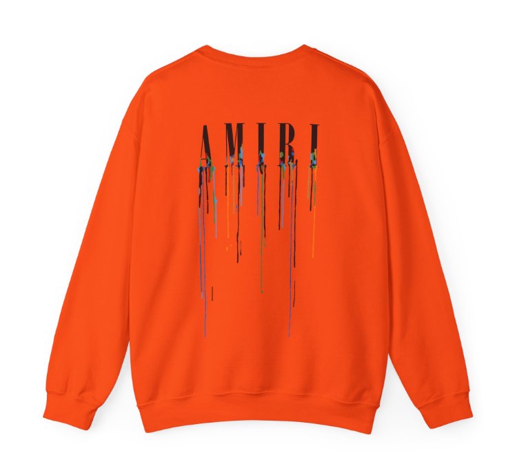Amiri Paint Drip Orange Sweatshirt - Size Usa