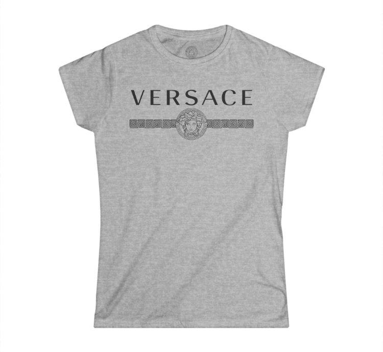 Versace Lineas Womens Grey T-shirt - Size Usa