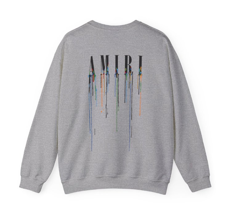 Amiri Paint Drip Grey Sweatshirt - Size Usa