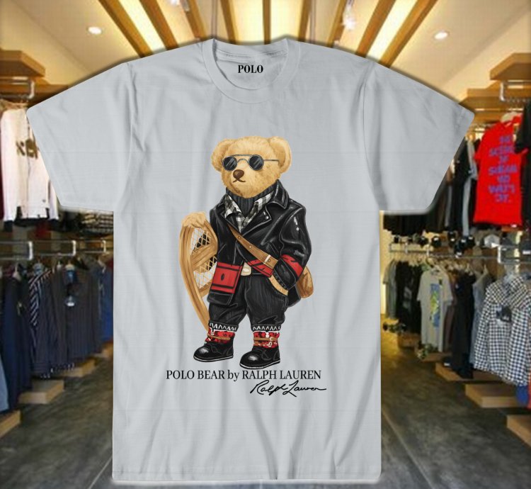 Polo Bear Streetstyle Hoodie Swag Bear Design Luxe Street Vibes Light Blue