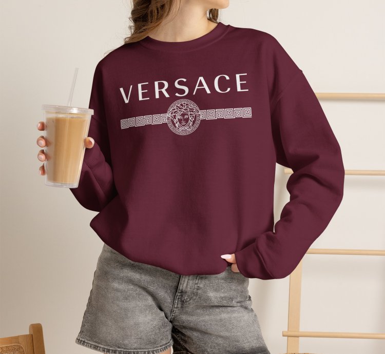 Versace Lineas Maroon Sweatshirt - Size Usa