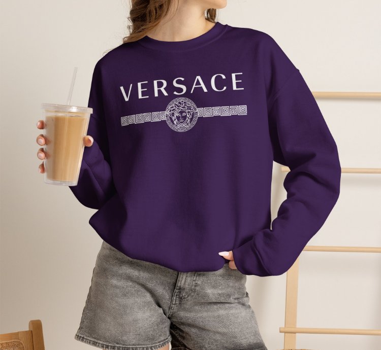 Versace Lineas Purple Sweatshirt - Size Usa